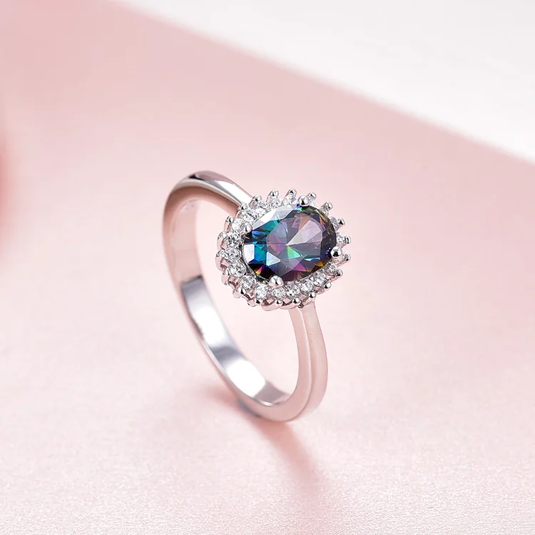 Factory Price Nickel Free Rhodium Plating Rings Beautiful 925 Sterling Silver Natural Blue Sapphire Ring