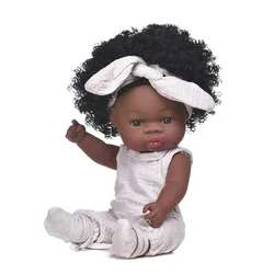 China Cheap Black Girl Boy Reborn Doll 33cm Kids Gift