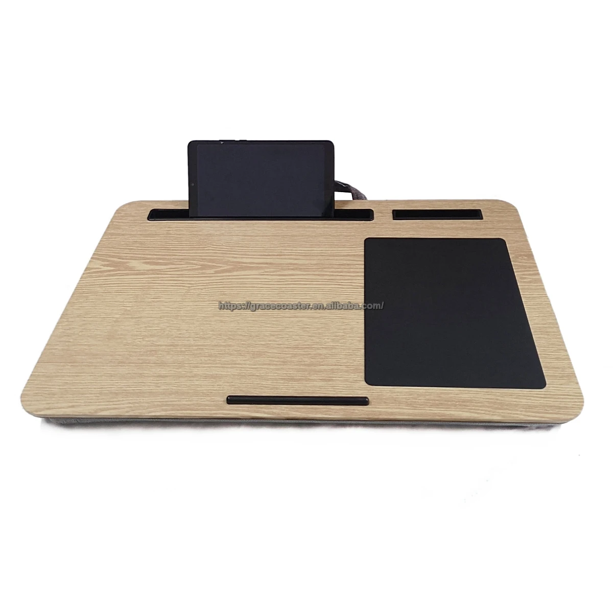 home furniture small desk Wooden grain MDF lap tray laptop desk with pillow pad knee desk sofa table tray