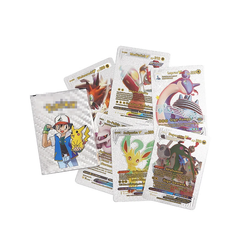 Hot Sale  Game Card 55pcs One Box Pokmon Luxury Golden Silver Black Cards Table Game Home Entertainment Cards
