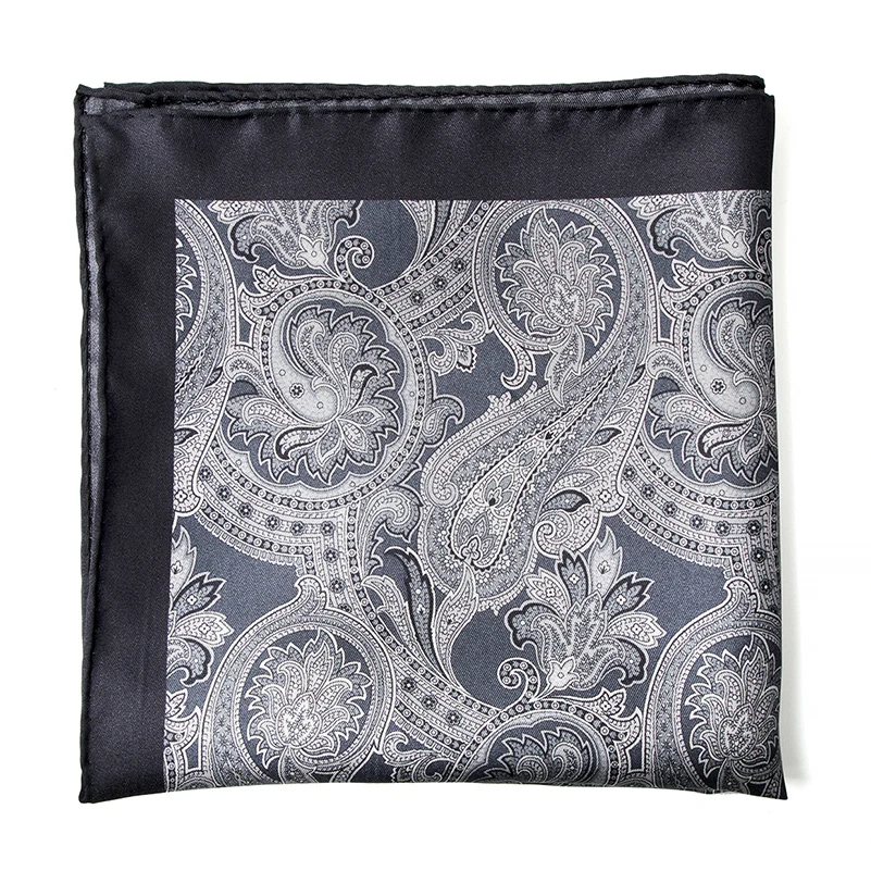 Hamocigia Handsome Luxury 100% Silk Mens Premium Printed  Pocket Square