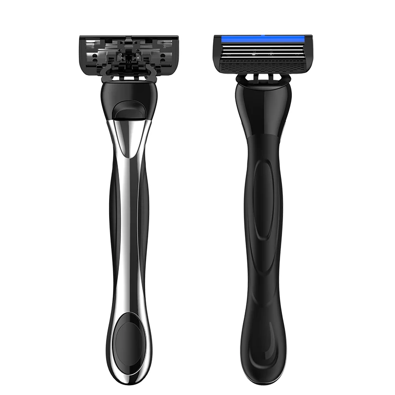 Female shaving razor high quality with four blades metal comfortable handle system razor