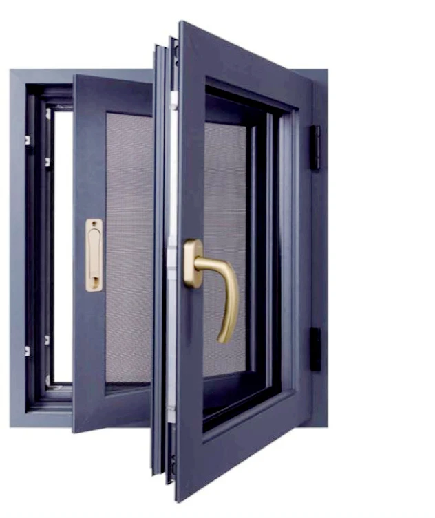 Customizable Tempered Glass Double Glazed Aluminum Push Out Single Casement Windows With Mosquito Net