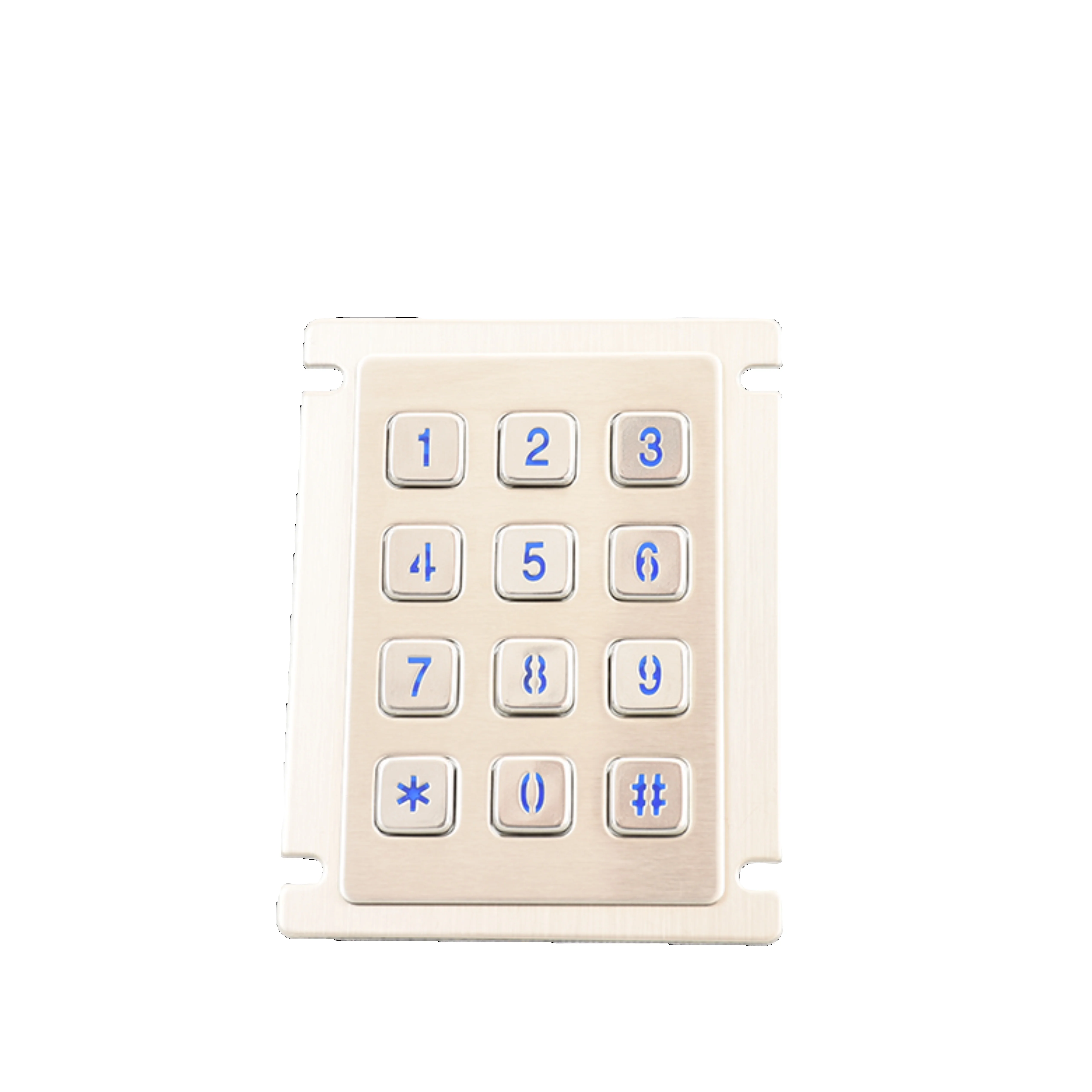 12 keys metal keypad for ATM with Bule backlight IP67 Waterproof