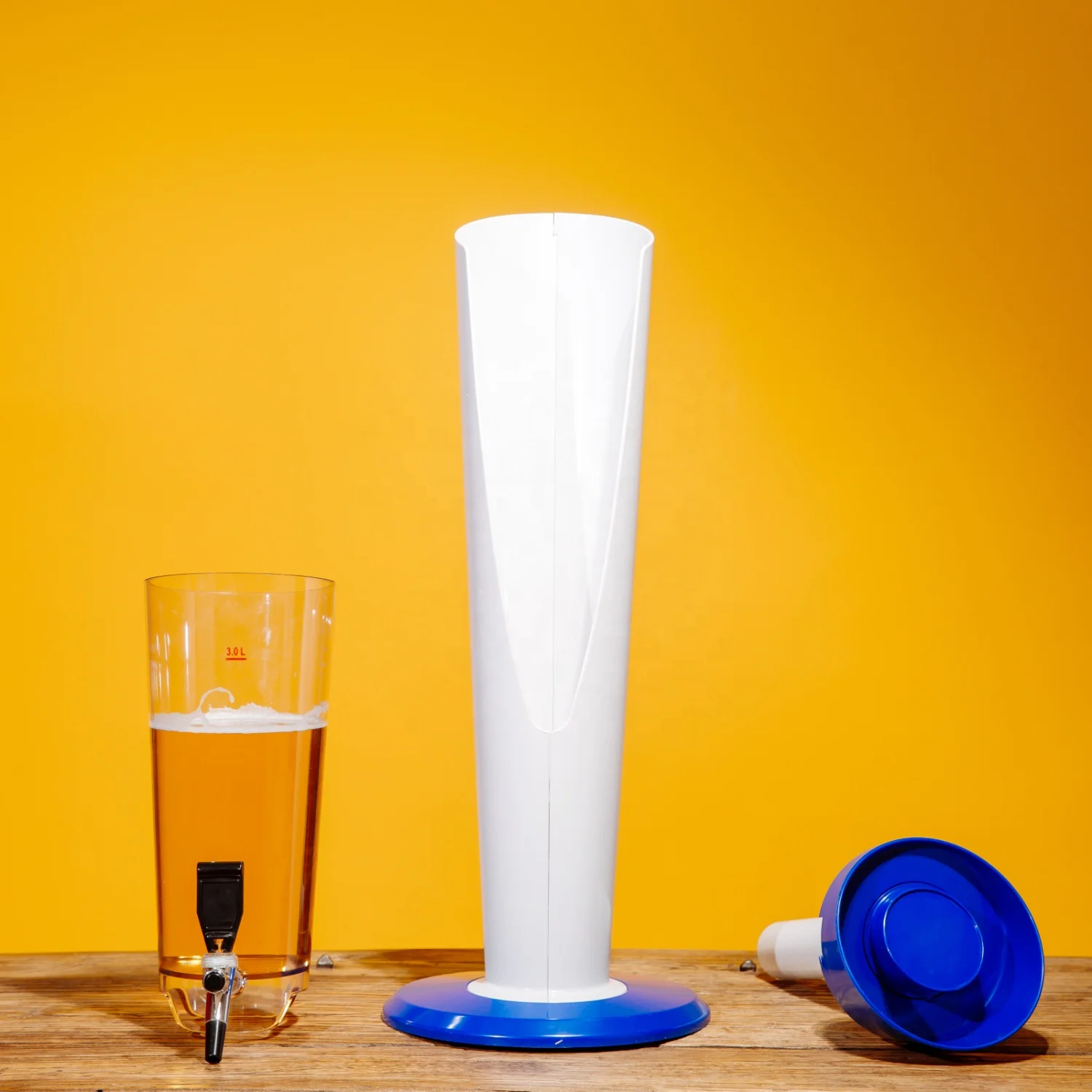 Custom hot bar Desktop Beer Tower 3 liters  Drink juice machine can be filled with ice light autonomous Drink Dispenser with tap