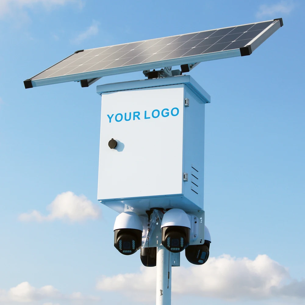 GOING tech 2 camera lte video system solar-cctv-camera out door dual lens zoom ptz solar camera 4g