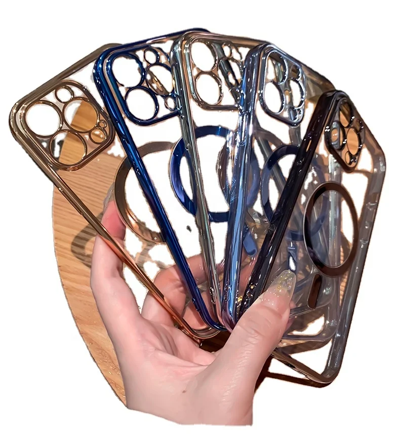 Роскошный прозрачный Магнитный чехол с покрытием для беспроводной зарядки Magsafe iPhone 14 13 12 11 Pro Max X XR XS 8 Plus мягкий