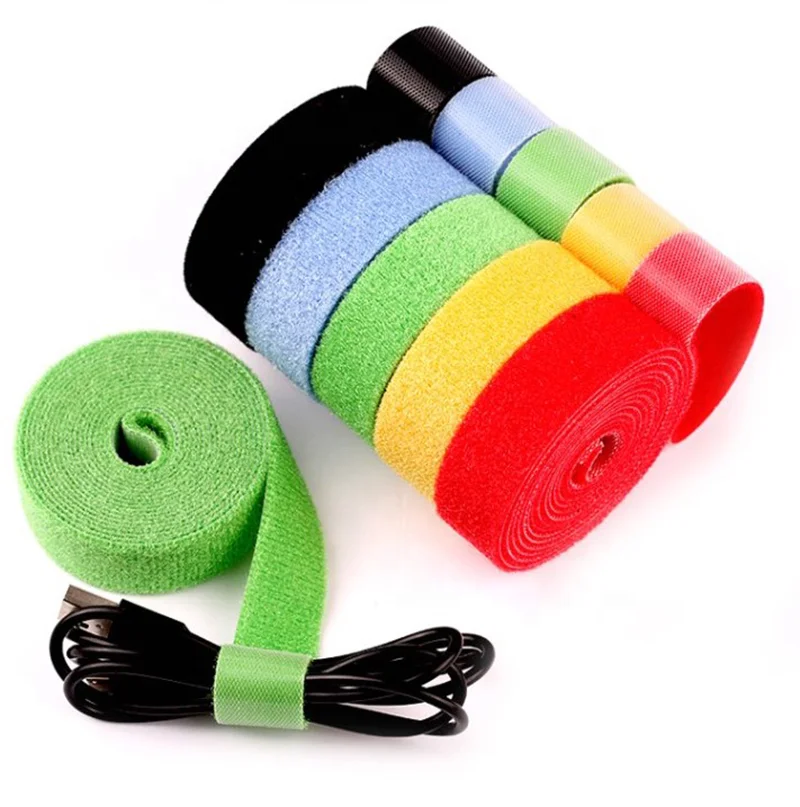 Factory Double sided back to back hook and loop fabric tape roll with high quality custom logo