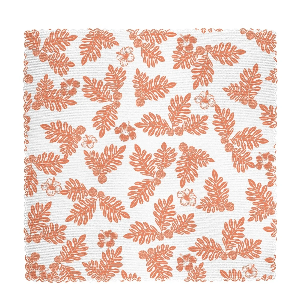 Best Selling Custom Hawaiian Style Ulu Leaves Fabric Exquisite Soft Absorbent Quick-Drying Napkins Set Of Four Print On Demand