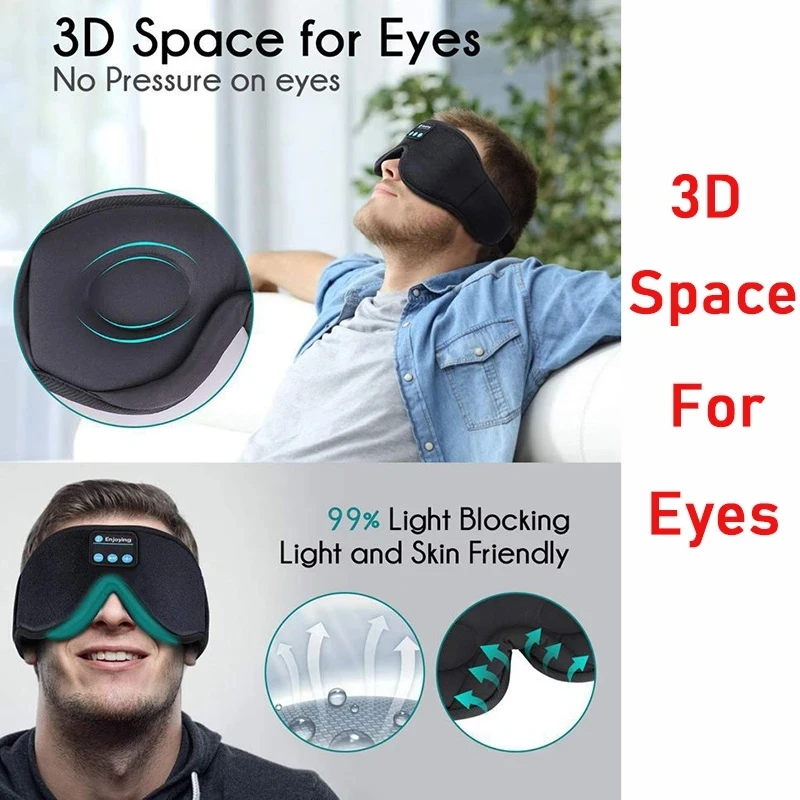 2022 music 3D eye mask Wireless sleep band headphonesleep band headphones gift for women