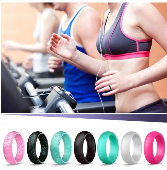 10pack hot selling silicone jewelry ring  women wedding ring sets