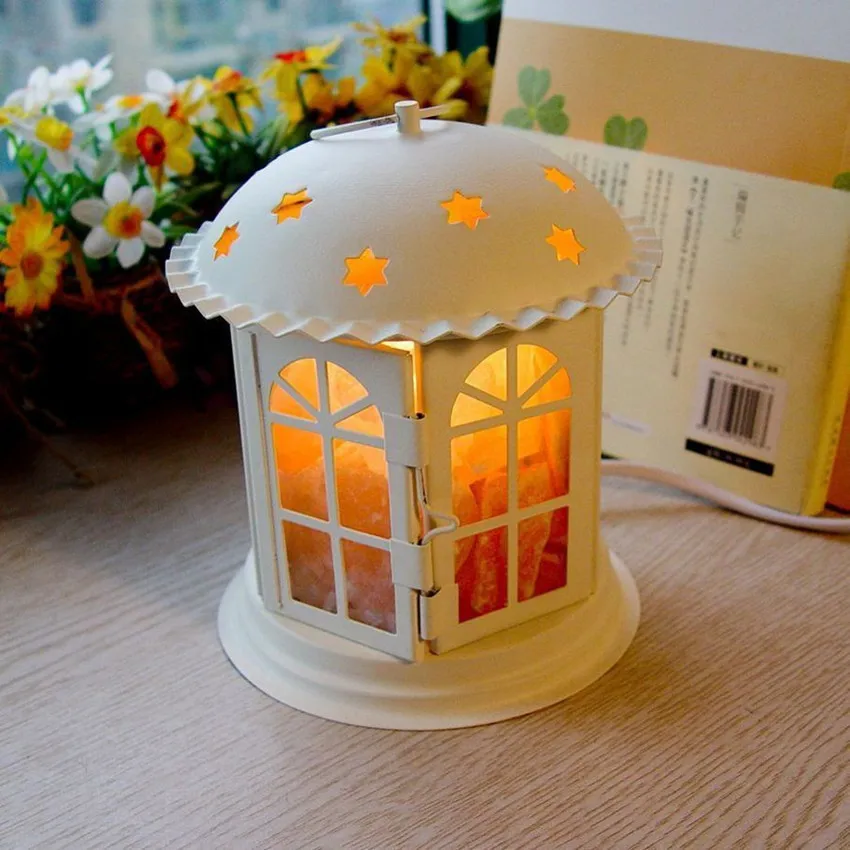 
Metal basket with alternative salt stone light for outdoor decoration 