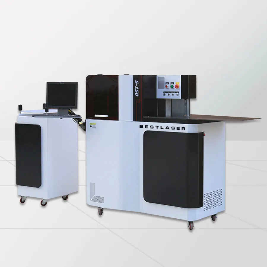 Автоматический гибочный станок для алюминиевых профилей с надписью и логотипом