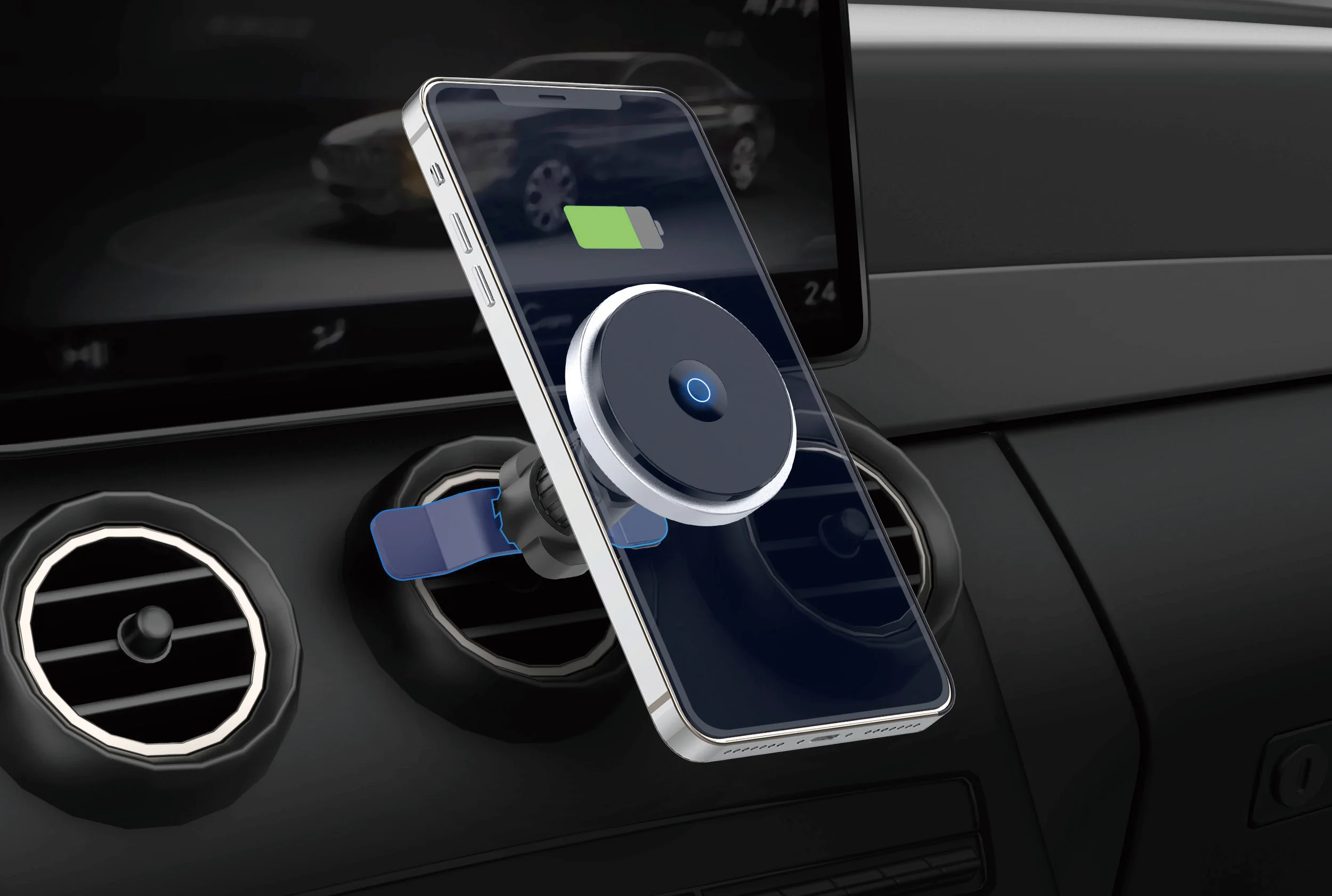 Magnet Mount Windshield Wireless Charging Car Wireless Charger for iPhone 12 iPhone 13