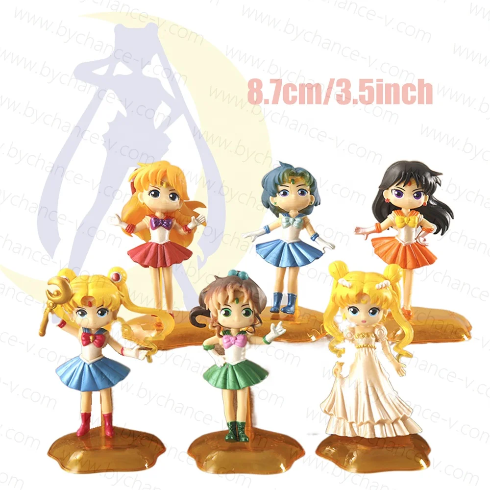 Christmas small gift for girls classic popular Japanese cartoon sailor princess girls soldiers for 10cm capsule toys