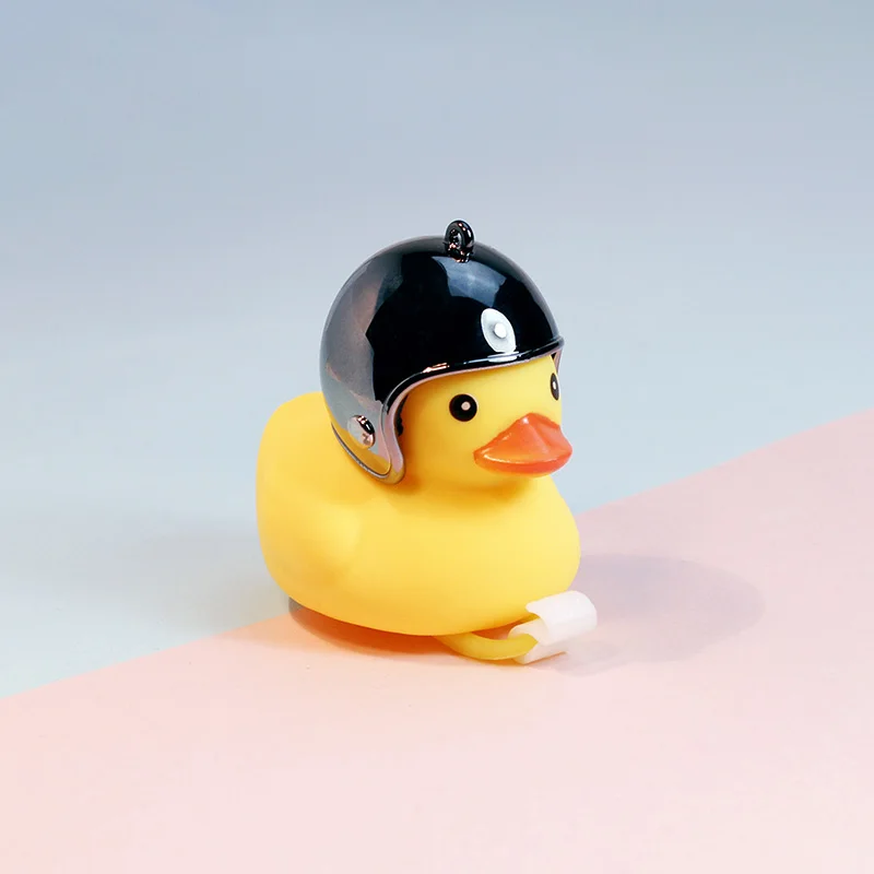 Hot sale bike accessories bicycle bell handle bar small yellow duck rubber horn with helmet bike child horn for bike scooter