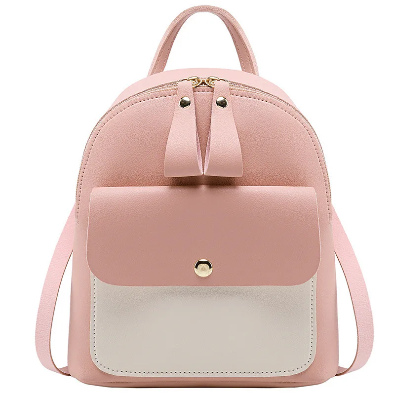 
Hot-sale mini Backpack Women leather Shoulder Bag solid color School Bags For Teenage Girl Backpacks Travel packs 