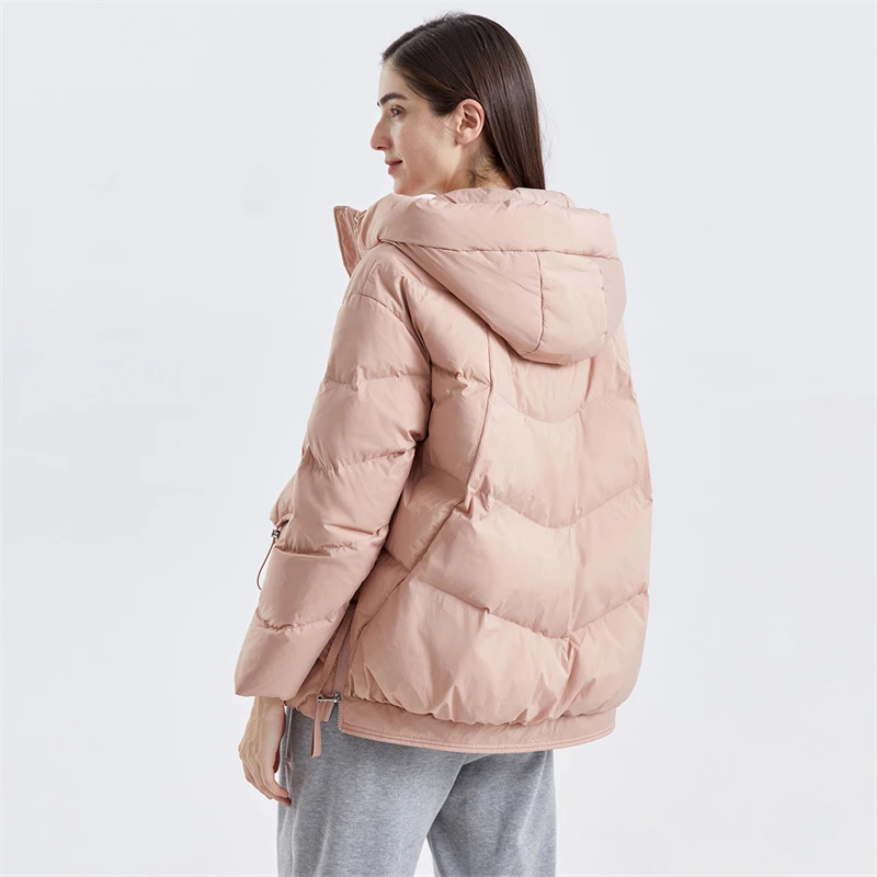 OEM fashion wholesale womens bubble coat hooded ladies winter jackets