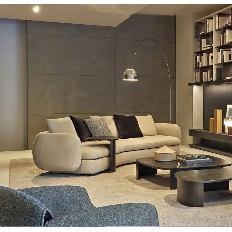 Foshan factory custom made high end luxury home villa fabric sofa furniture set for living room