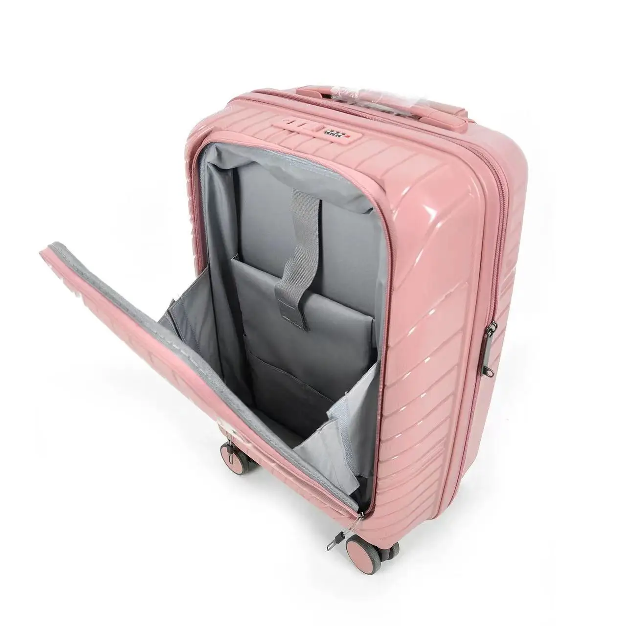 Factory Price Wholesale retail simple PP 5 pieces luggage Front Pocket Luggage set travelling trolley set suitcase unisex