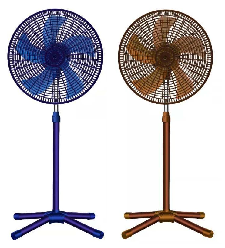 Hight quantity 18 inch plastic stand fan with cross base for household(Africa style)
