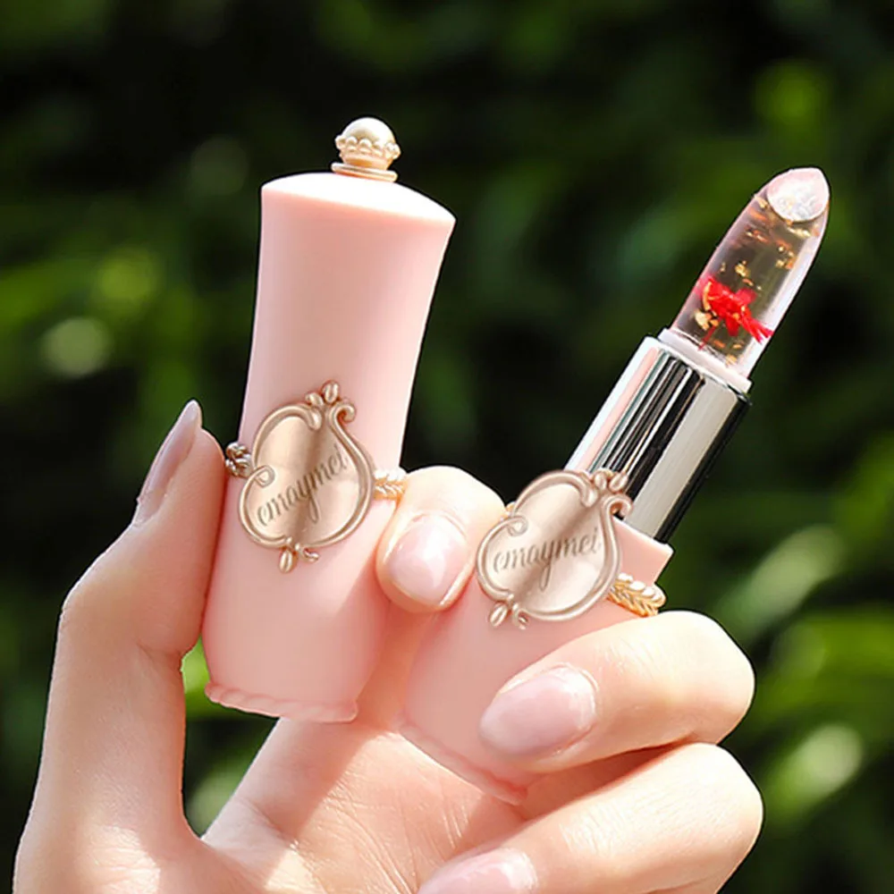 EMAYMEI Flower Lipstick Long Lasting Moisturizer Transparent Temperature change Color Lip Stick Batom Cosmetic