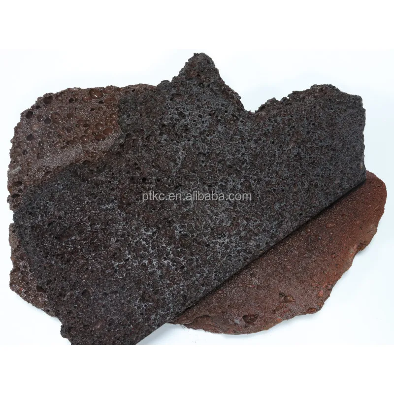 Natural red volcanic lava rock slate stone for pavement roads and wall cladding and floor patios loose lava stone slate