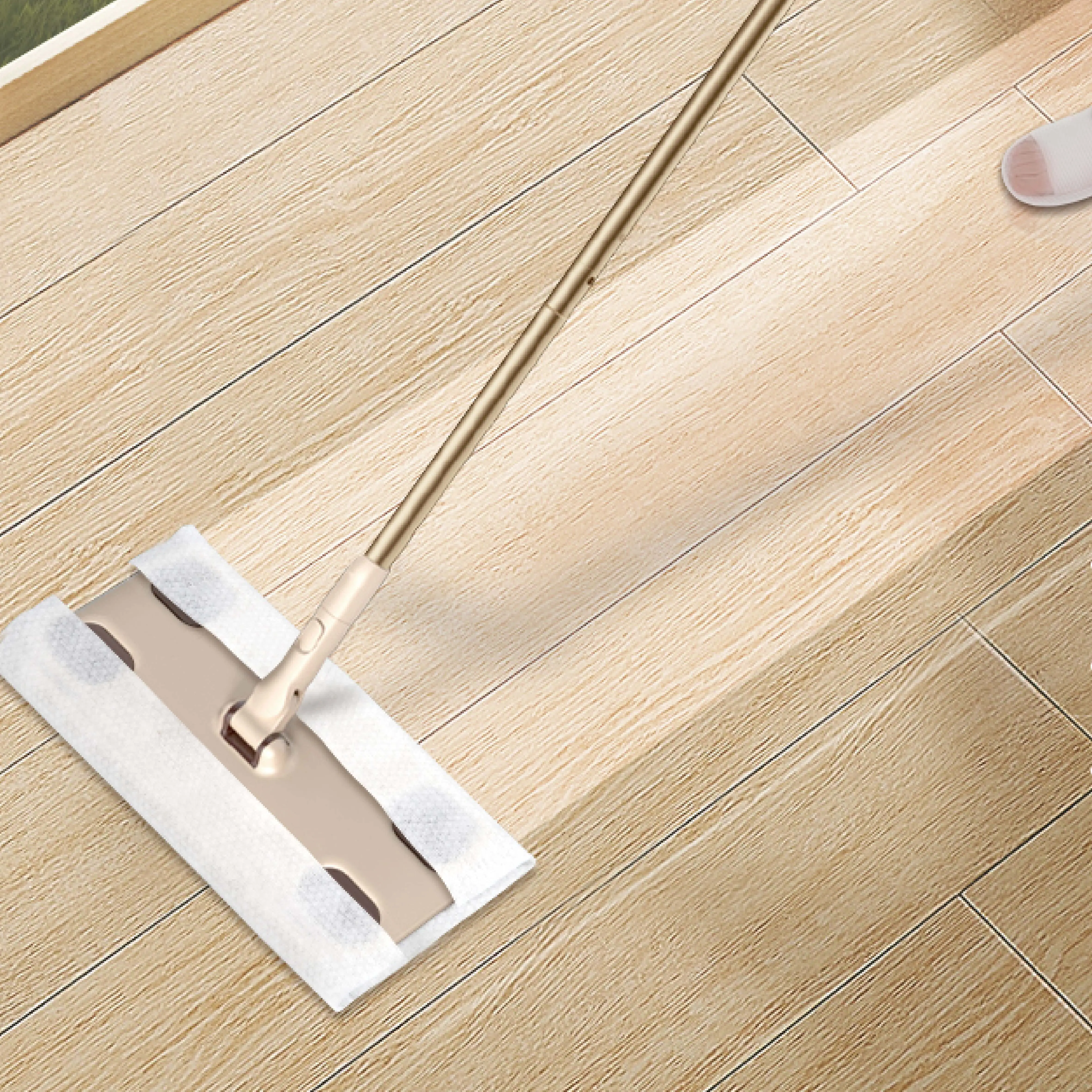 Industrial Floor Stand Roll Wiping Rags Disposable Box Packed Floor Cleaning Floor Mop With Wipes