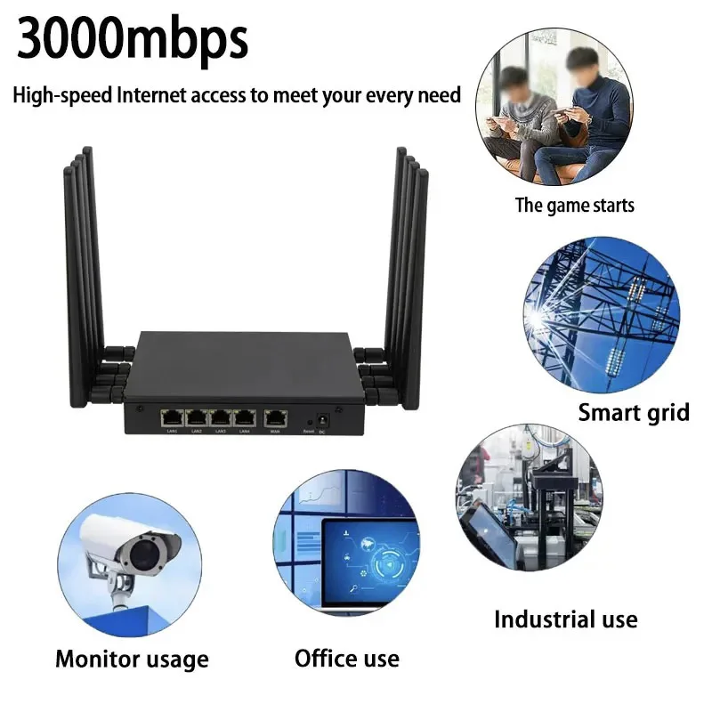 USA Hot Selling 5G WIFI Router HC-S400 Openwrt MTK7981 AX3000 128 Users Wifi6 External Antennas X62 SA NSA sim card router