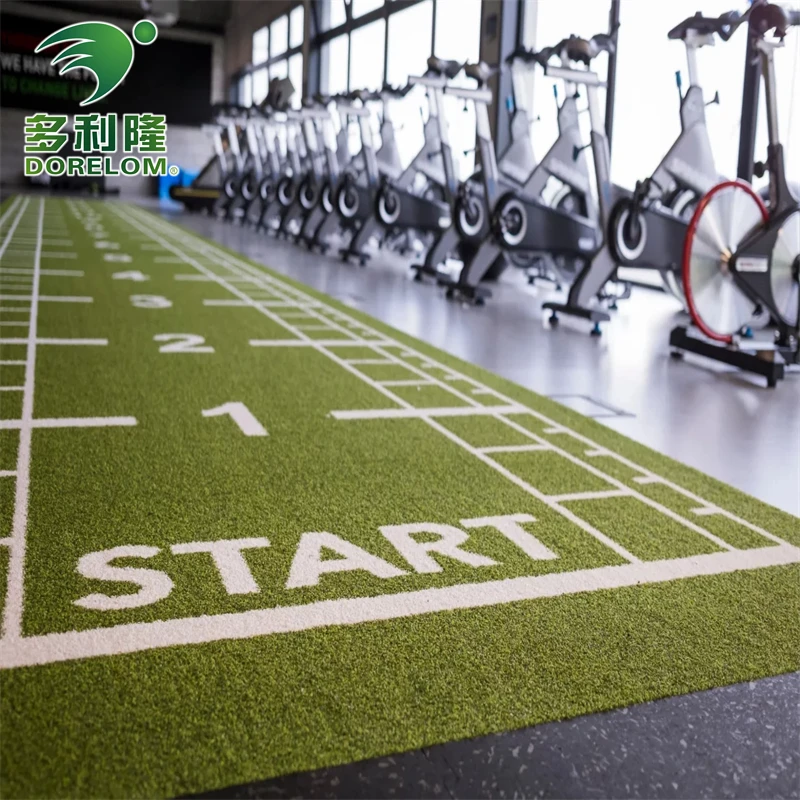Dorelom indoor outdoors gym fitness turf floor artificial grass gym floor mat with sled track