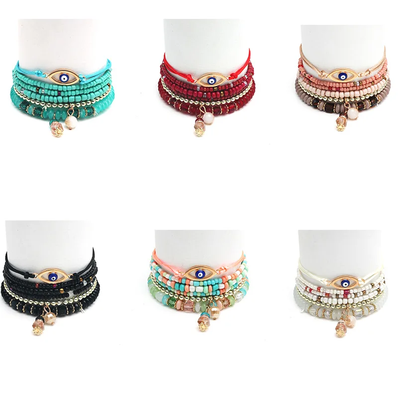 Bohemian turkey eye bracelet miyuki bracelet set fashion jewellery bracelets in bulk wholesale