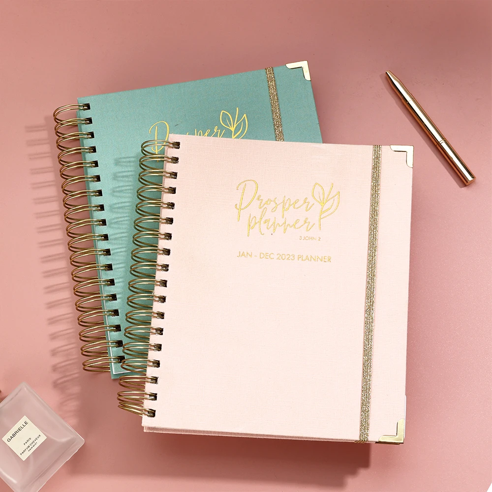 Custom Print Hardcover Spiral Binding Journal A4 A5 Agenda Diary 2025 2026 Day Daily Weekly Monthly Business Planner