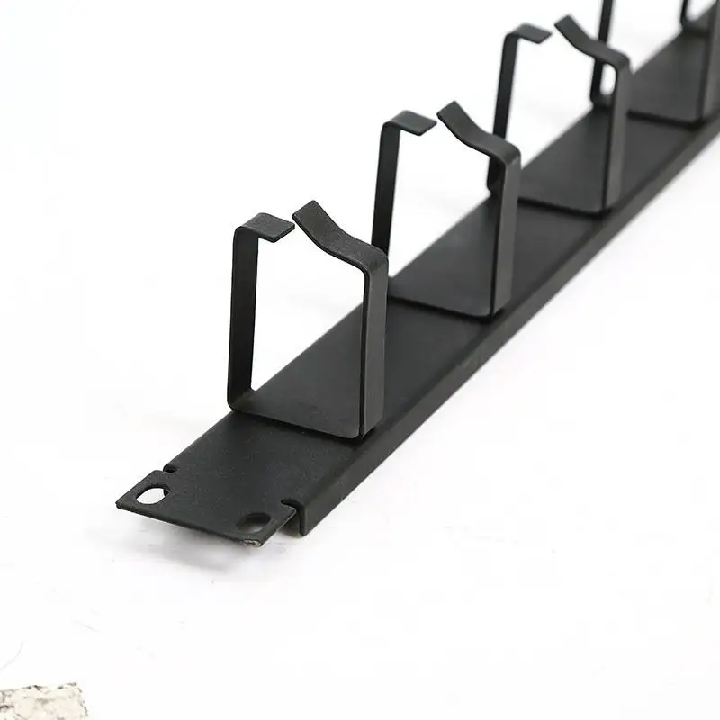 1U 19 Inch Cable Minder Horizontal Rackmount Cable Management 5 Rings Wiring Manager