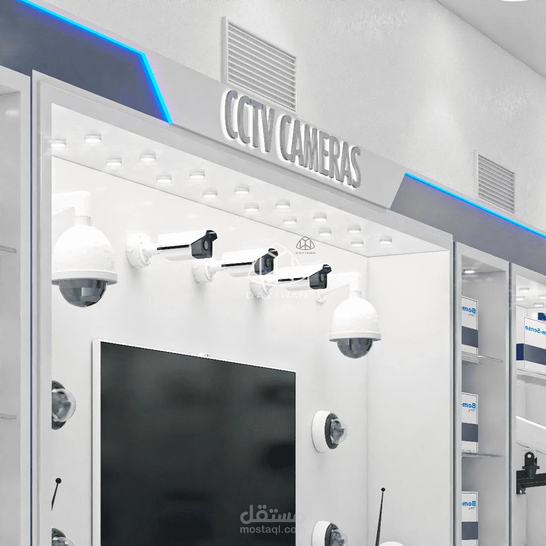 CCTV Camera Display Shop Decoration Showroom CCTV Shop Interior Design Retail