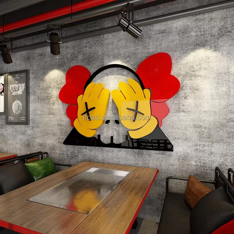 Sesame Street 3d Creative Kawaii Wall Sticker Restaurant Bar Wall Room Bedroom Wall Decoration