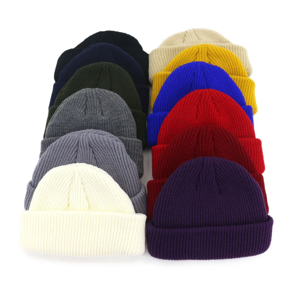 Custom logo embroidery knitted warm beanie hats wholesale winter designer beanies unisex ski hat fisherman beanies for men women