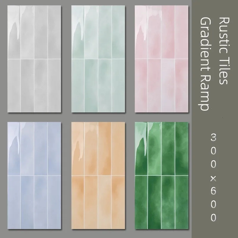 Nordic Interior 300*600mm 3D Porcelain Rustic Wall Tiles Anti-Slip Colorful Ceramic Glazed Tile for Bathroom