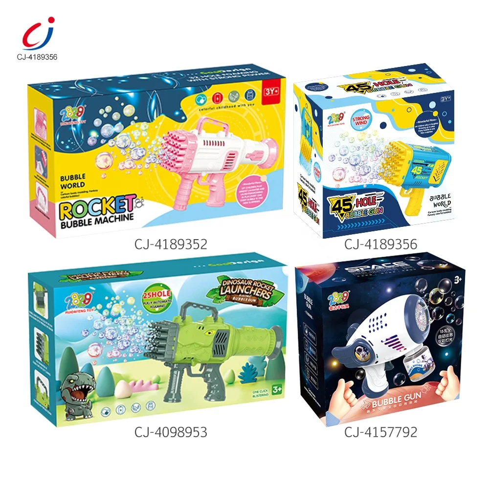 Chengji summer kids play game rocket launcher bubble machine 45 holes bazooka bubble gun outdoor toy
