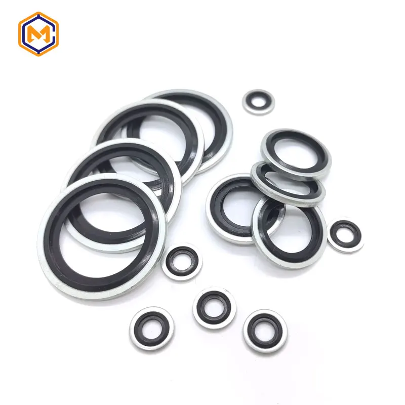 Hot selling stock dowty BSP self centeriing imperial usit ring seals gasket NBR EPDM rubber bonded metal washer