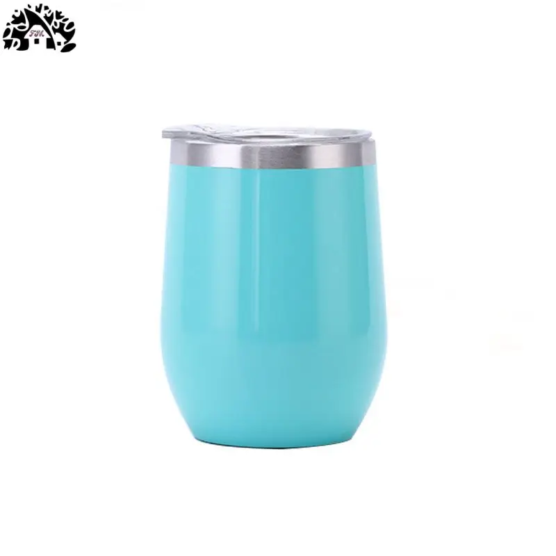 Wholesale 12oz Custom logo Eggshell Gift cups Double stainless steel wine glasses portable egg pot belly cups