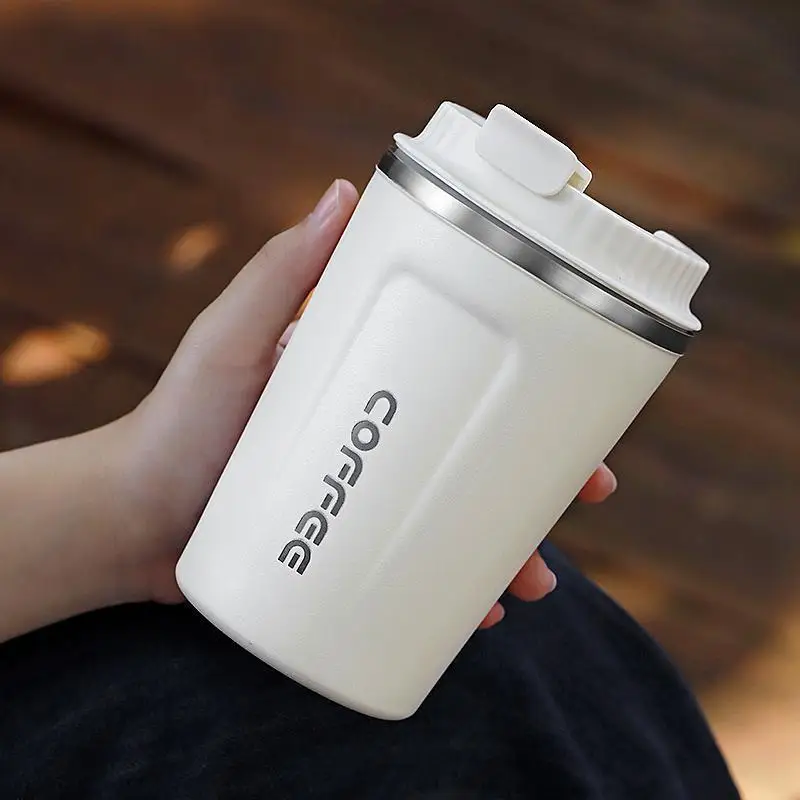 Wholesale Custom Logo Leakproof Insulated 380ml/500ml Stainless Steel Water Bottle Cafe Thermal Mug Cups Car Travel Coffee Mugs