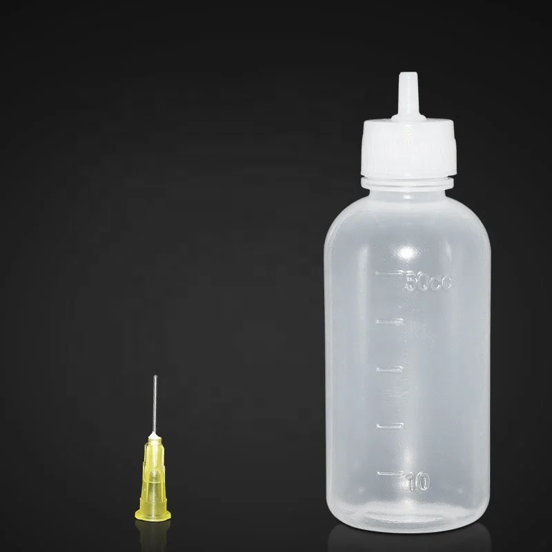 50cc Needle Glue Squeeze Bottle 50ml dispensing bottle Syringe Bottle Industrial Precision Tip Applicator
