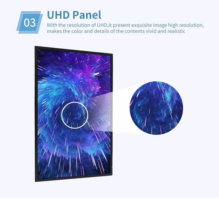 Ultra Slim Video Hd 4K Remote Control Lcd 43 50 55 Inch Slim Wall Mounted Digital Signage Advertising