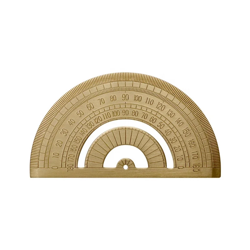 1.0mm semi-circle H65 pure brass metal protractor for architect drawing building