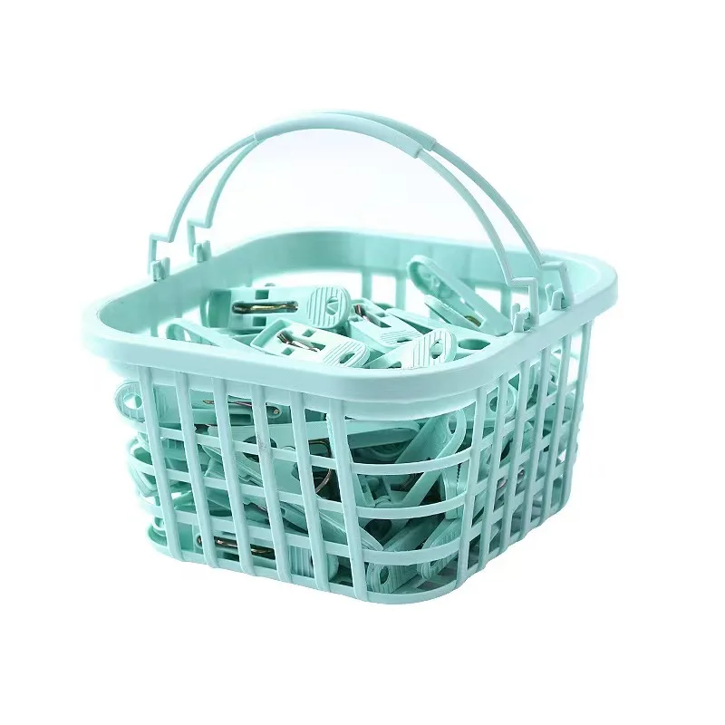 FS204 30 Windproof Clips Clothespins Underwear Socks Plastic Clips with Storage Baskets Quilt Clothes Drying Clips Wholesale