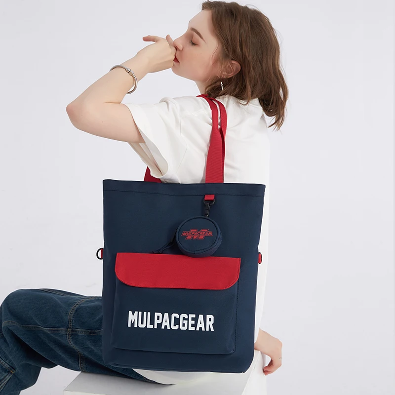 Bsci manufacturer fashionable girls class book notebook tote bags custom large polyester tote bag with pockets