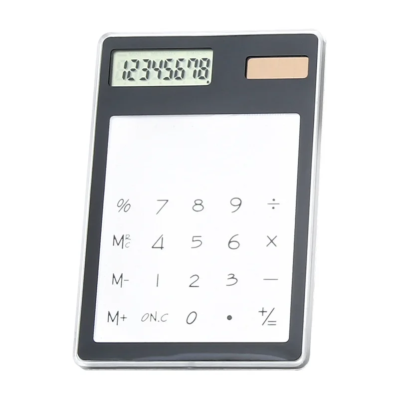 Hot Sale Transparent calculator student stationery ultra-thin solar mini portable calculator learning Office