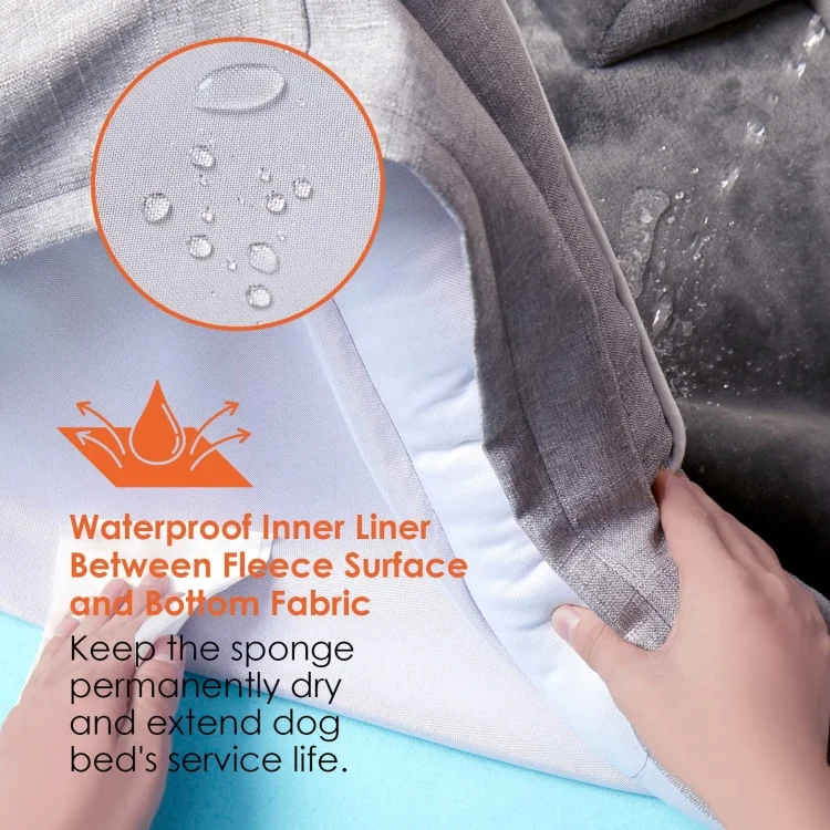 Waterproof Orthopedic Foam Durable Dog Sofa Washable Removable Cover Dog Beds  Pet Bed for Extra Large Dogs