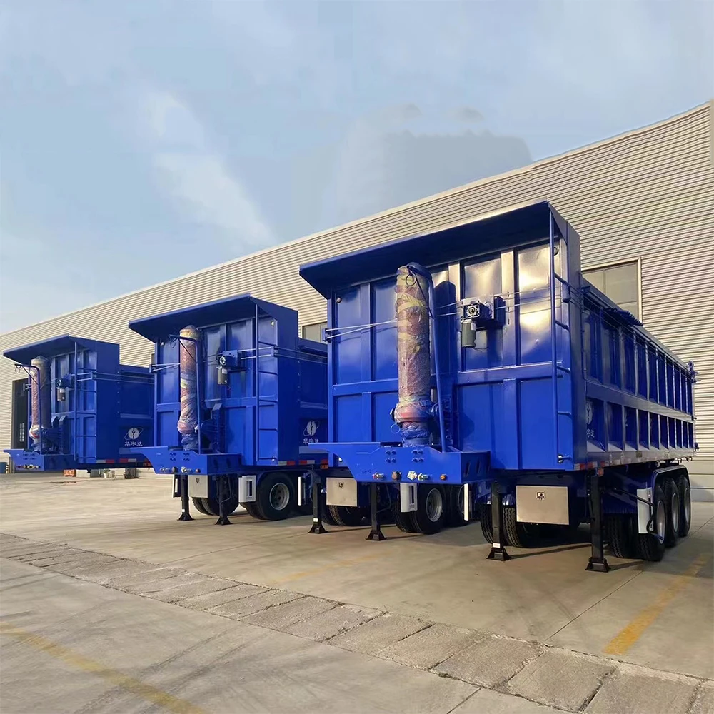 Heavy Duty 5 / 6 Axles Used In Road Construction Rear Tipper Truck 3 Axles Rear Dump Semi Trailer