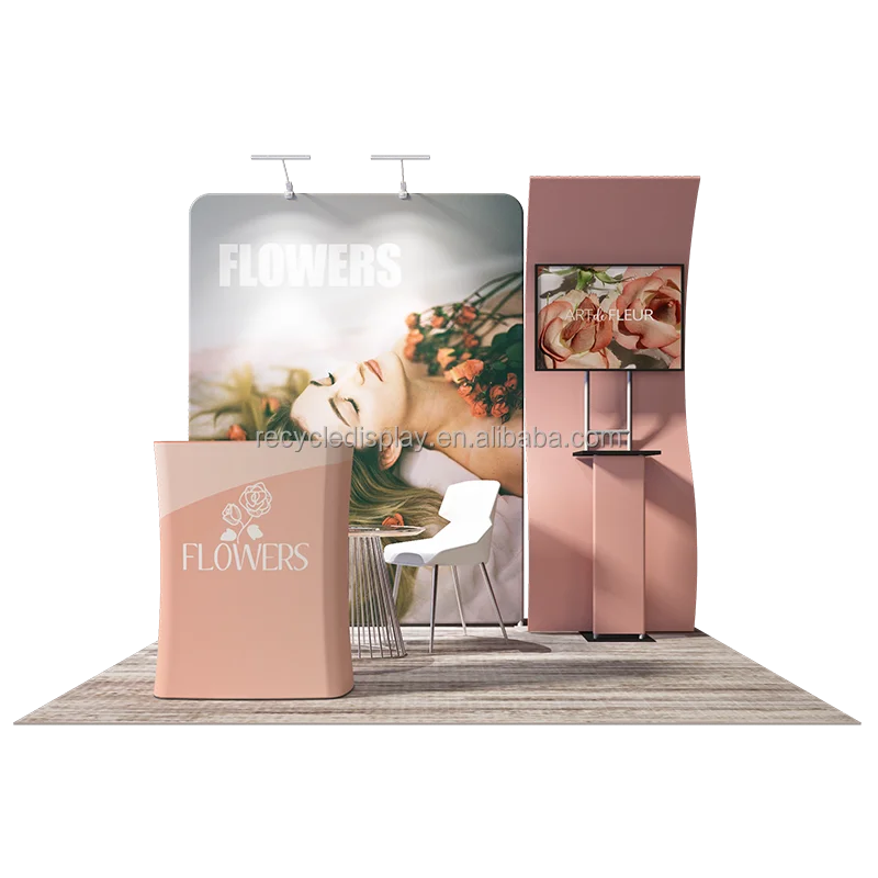 Modular Trade Show Fair Exhibition Booth Stall Fabrication Design backlit exhibition stand lighting 3X3 Standard Exhibition Stal